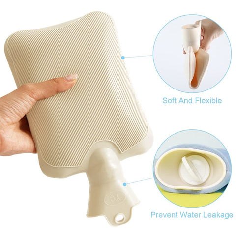 Hot Water Bottle (2 Liter), 2 Pack Hot Water Bag for Pain Relief, Menstrual  Cramps, Neck and Shoulders, Hot Cold Pack for Hot and Cold Therapy and Feet  Warmer,Silicone Hot Water Bottle