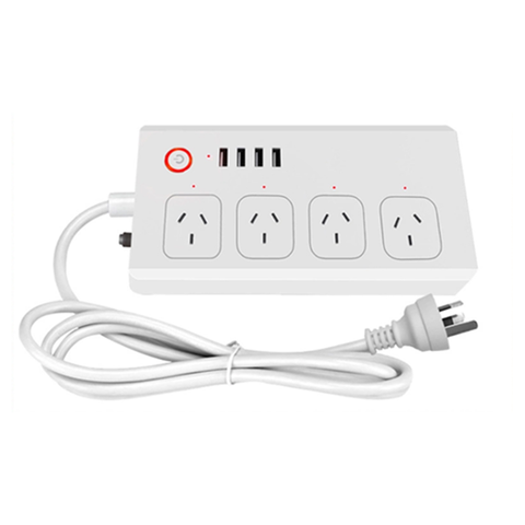 Smart Power Strip Wifi Plug: 4 Ac Outlets, 4 Usb Ports, Remote