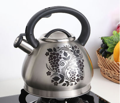 Stove Top Whistling Kettle, Stainless Steel Tea Kettle Teapot With Wood  Pattern Folding Handle For Gas Stove Induction, 3l