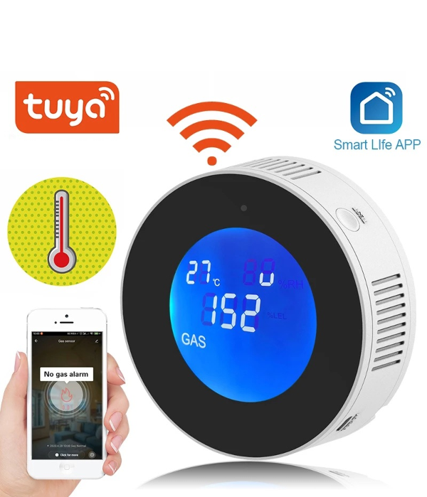 Tuya Wifi Smart Natural Gas Alarm Sensor With temperature function