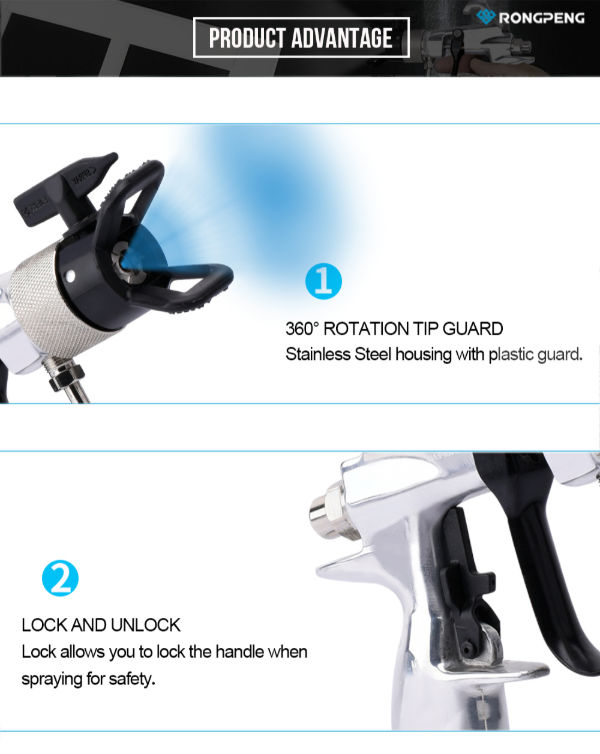 Buy Wholesale China Airless Spray Gun Rongpeng 816 High Quality 4500pis  High Pressure Air Paint Sprayer With 517 Tip Nozzle & Airless Spray Gun at  USD 57