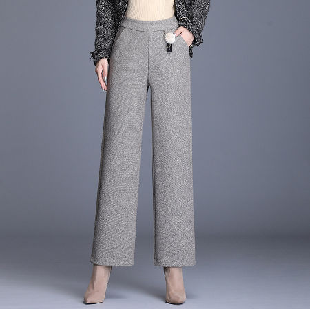 LSDJGDDE Wide Leg Pants Winter Korean Style Women Trousers High Waist Loose  Straight Mopping Long Pants (Color : A, Size : S code) : :  Fashion