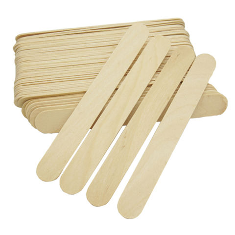 100% Compostable Natural Birch Wood Waxing Sticks Wooden Stick for