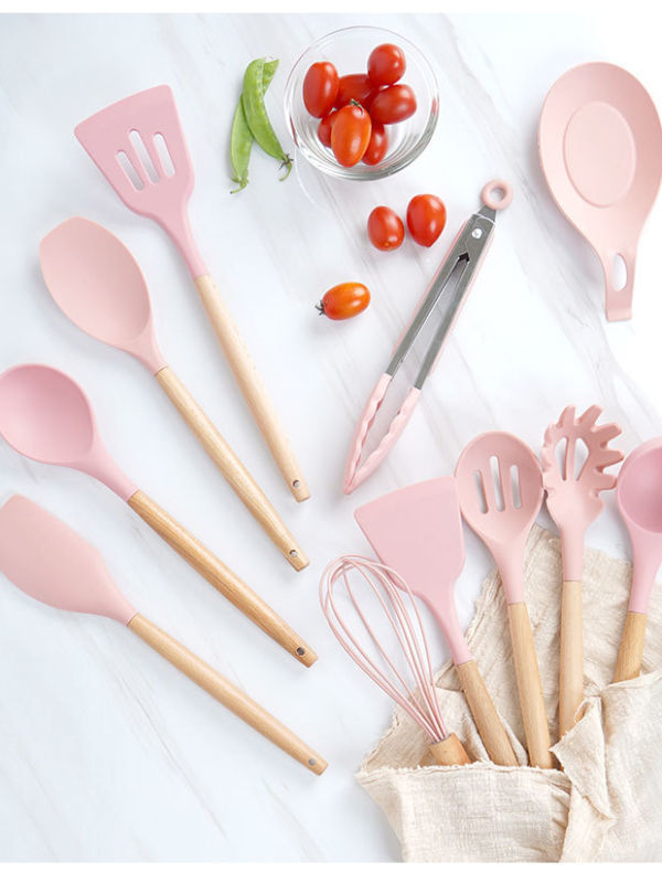 5Pcs Pink All Silicone Kitchen Utensils Wholesale