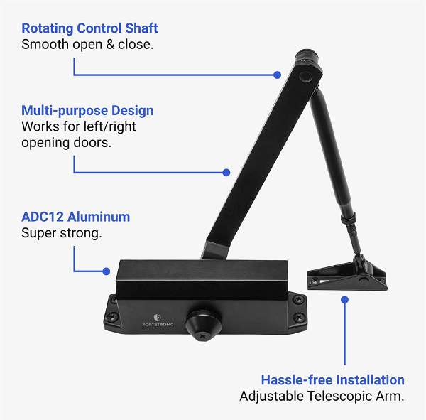 Automatic Door Closer, Stainless Steel Door Closing Controller for  Residential Commercial Use,Adjustable Closing Speed System price in UAE, Noon UAE