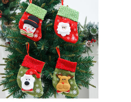 Christmas Candy Cookies Gauze Bag Wine Stocking Bottle Gift Xmas Ornaments Decor 