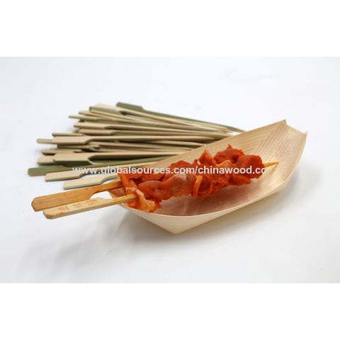 Pic brochette bois, set de 1000, bâtonnets plats pour viande et légumes, en  bambou, 30 cm de long, nature