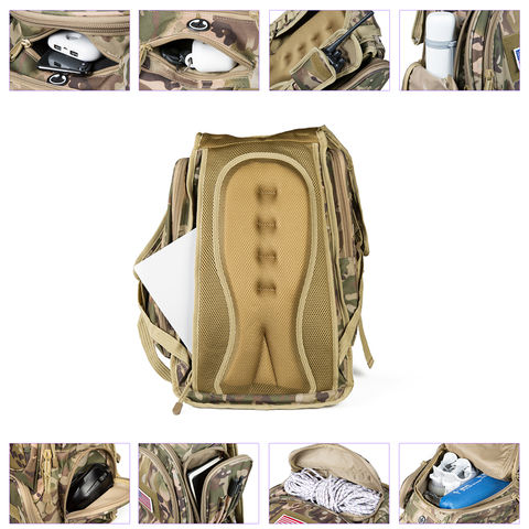 Mochila de camuflaje, pequeña mochila táctica para exteriores, mochilas  militares para niños adolescentes para la escuela con puerto de carga USB