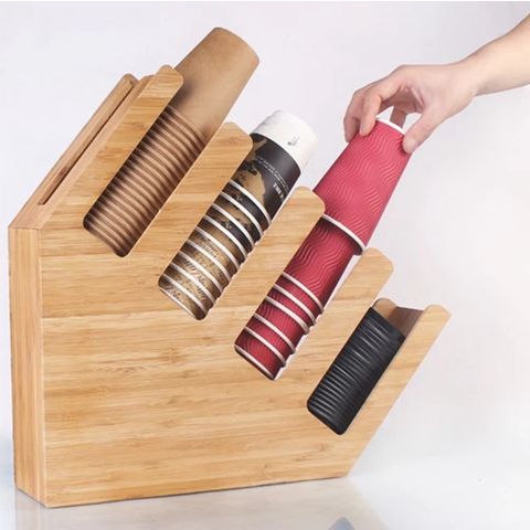 Buy Wholesale China Bamboo Paper Cup Storage Frame Holder Coffee