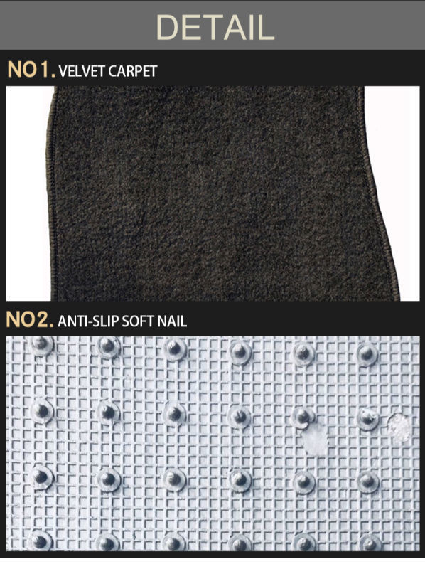 China Universal Custom Embroider 5 Pieces Carpet Nylon Velvet Car Floor