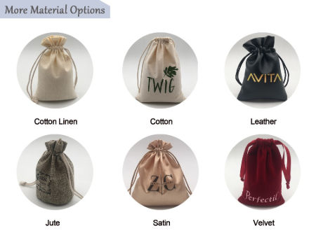 Eco-Friendly Small Organic Cotton Muslin Drawstring Pouch Bag for