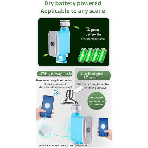 Bluetooth/WiFi Garden Sprinkler Timer 1/2 Outlet, Drip Irrigation