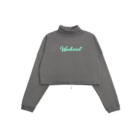 Custom Logo Winter Clothes 100% Cotton Long Sleeve Turtleneck Slim