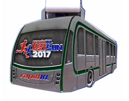 RapidKL BRTRUN running medal with bus shape sport medal supplier