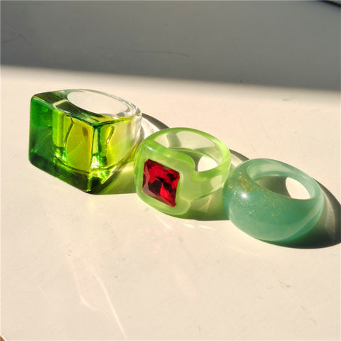 Buy Wholesale China Wholesale Neon Resin Finger Rings Fashion Geometric  Acrylic Chunky Ring Colorful Plastic Marble Ring & Resin Ring at USD 0.25