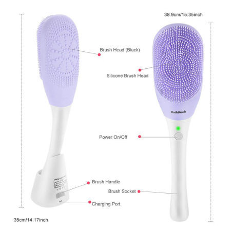 Buy Wholesale China Bath Brush Ipx7 Waterproof Vibration Silicone Back  Scratcher Electric Massage Shower Cleaning Brush & Bath Brush at USD 15