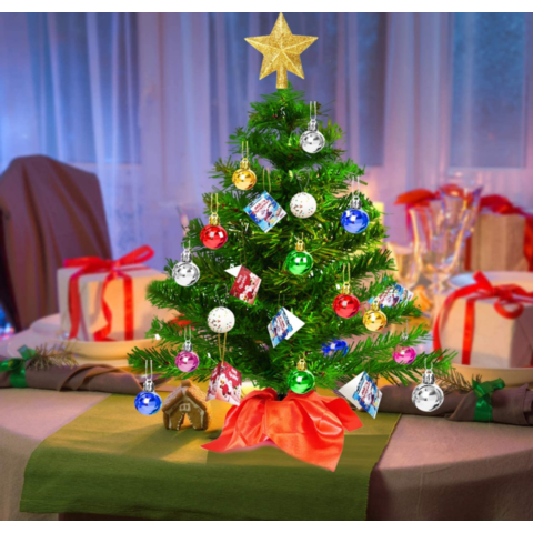 Artificial Small Christmas Tree with Light Mini Tabletop Decor Tree DIY  Ornament