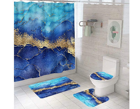Hot Sale Bathroom Carpet 4Pcs Colorful Non-slip Good Material 4PCS/SET Polyester 