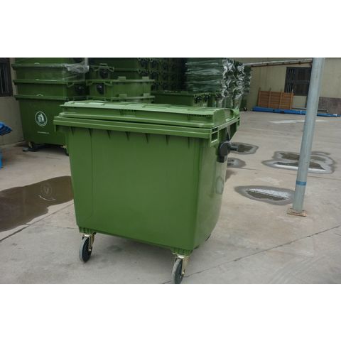 Large 660L Storage Trash Can with 4 Wheels Waste Bin - China