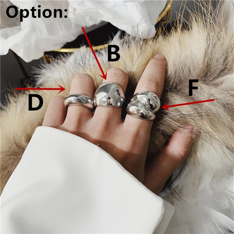 Buy Wholesale China Gold Silver Color Metal Minimalist Glossy Wide Open Rings  Chunky Ring Geometric Finger Rings & Chunky Rings at USD 0.3