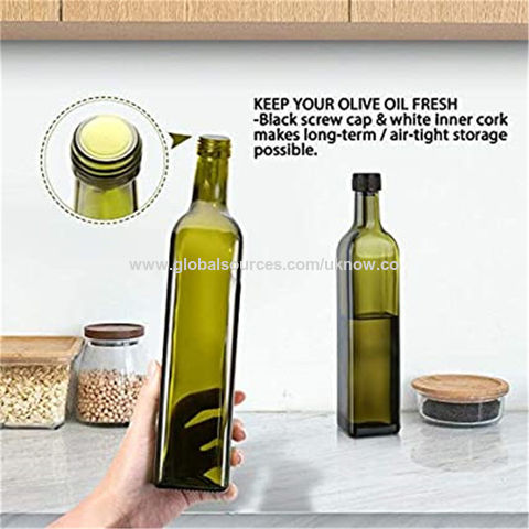 Kitchen Supply Wholesale Olive Oil Glass Bottle with Cork
