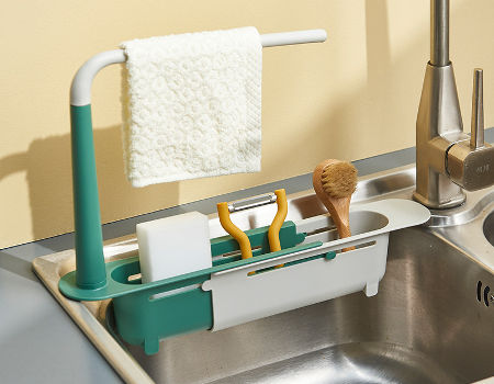 Stainless Steel 304 Kitchen Sponge Holder Kitchen Sink Organizer Caddy with  Towel Rack and Drain Tray - China Kitchen Accessories and Kitchen Storage  price