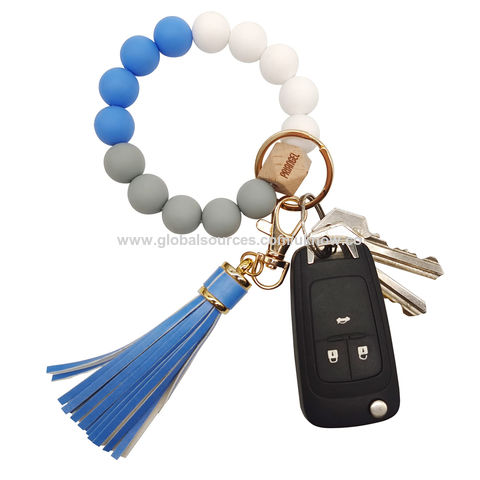 Buy Wholesale China Silicone Key Ring Bracelet For Women Beaded Wristlet  Keychain House Car Keys Rings & Beaded Wristlet Car Keychain at USD 1.9