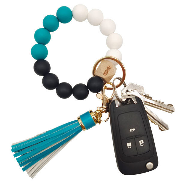 ollyia Bright Colors Silicone Beaded Car Key Chain Key Rings