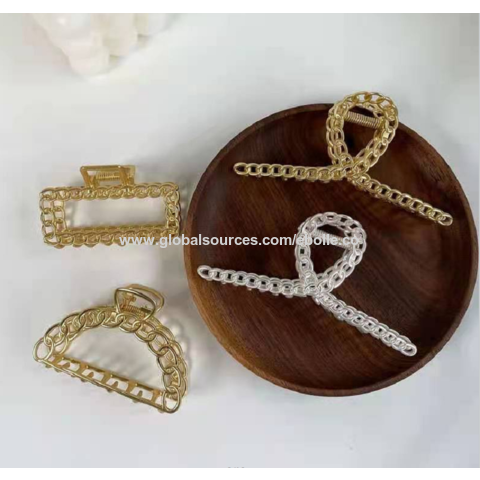 Pinzas para el cabello de moda con diseño de cadena, diseños OEM disponibles