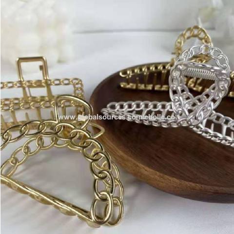 Pinzas para el cabello de moda con diseño de cadena, diseños OEM disponibles