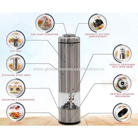 Acrylic Spice Pepper Mill Salt and Pepper Black Grinder With Strong  Adjustable Ceramic Grinders Kitchen Cooking Tools Gadget Set