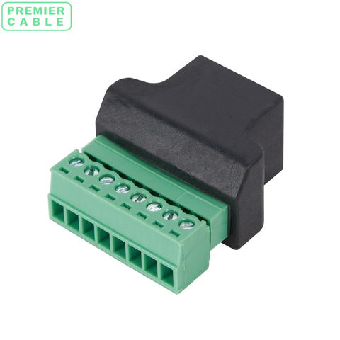 China RJ-45 Ethernet Female Socket Male 8p8c to Terminal Block Adapter ...