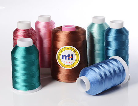 Source factory High quality colored 100% polyester Silk Embroidery Thread  filament for design spun polyester