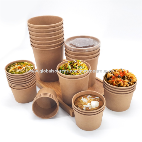 Factory Direct High Quality China Wholesale Kraft Paper Soup Cup Tub Bowl  With Lid Take Away Paper Food Packaging Boxes $0.02 from Quanzhou Maxtop  Group Co. Ltd