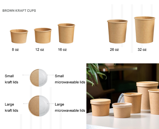 26 Oz 32 Oz Large Soup Cup, Soup Container/ Paper Soup Cup Kraft