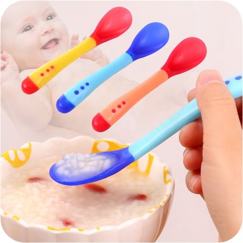 Mother Kids Baby Utensils Temperature Sensing Spoons Infant Tableware Baby  Feeding Spoon For Newborn Baby Items Free Shipping