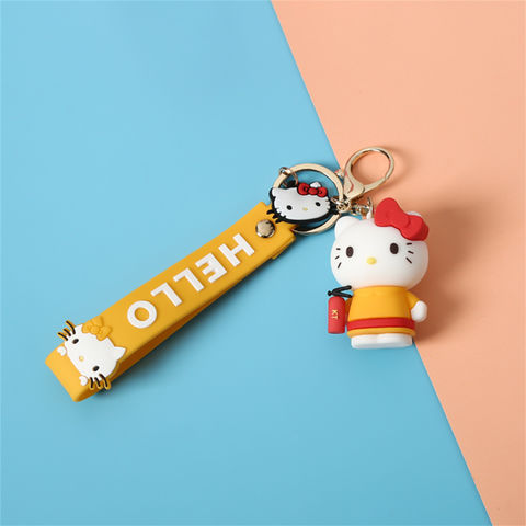 Porte-clés Sanrio en PVC mignon accessoires de dessin animé Hello