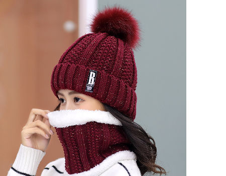 Knitted Hat Women Winter Soft Keep Warm Beanies Female Plus Velvet Fashion Pompom Knit Cap Outdoor Warm Casual 