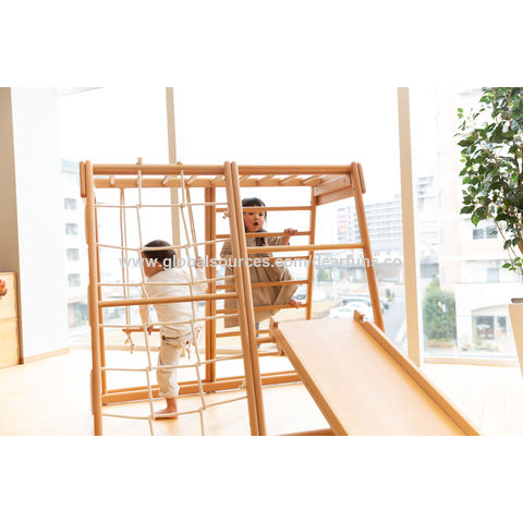 China Climbing Frame Wooden Indoor Plaground Equipment On Global ...