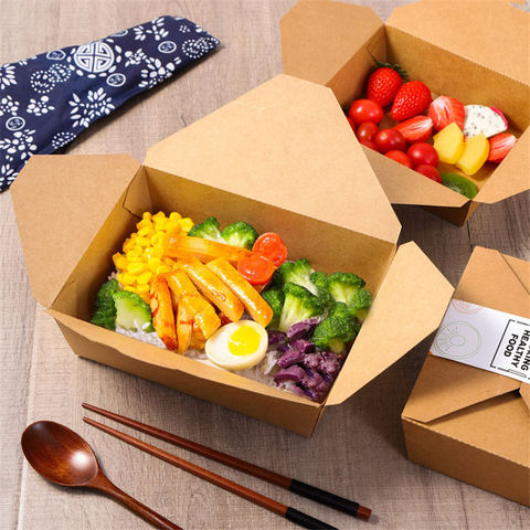 Biodegradable Bamboo Takeaway Take Out Fast Food Packaging Box Food  Containers