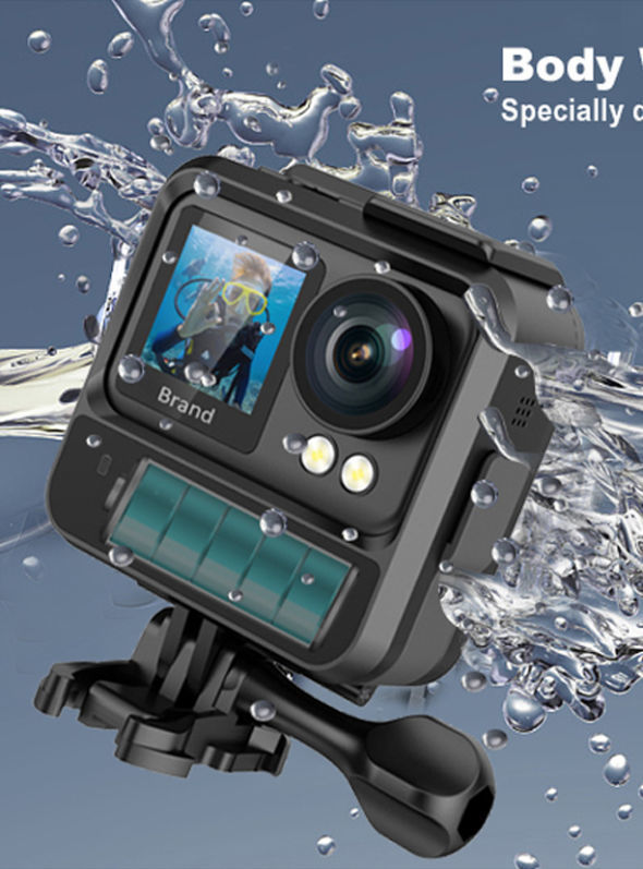 4K action camera body 15M waterproof sports camera with dual screen supplier