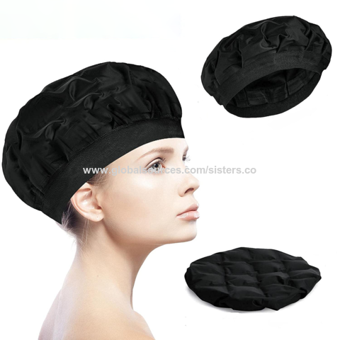 Shower and perm hat, double, polyester, with rubber