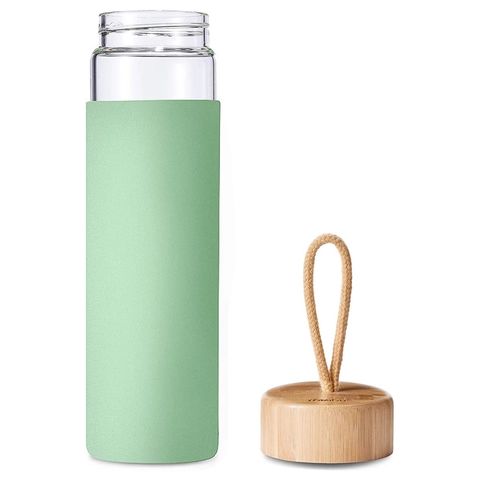 550ml Single-Walled Glass Water Tea Travel Flat Flask Bottle - Eco Drinkware