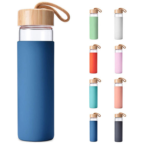 550ml Single-Walled Glass Water Tea Travel Flat Flask Bottle - Eco Drinkware