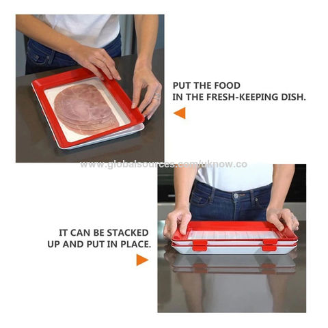 Clever Tray Creative Food Plastic Preservation Tray Kitchen Food Fresh  Keeping Storage Container Microwave Food Preservation