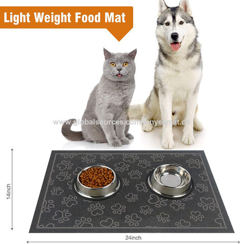 Sand Beige Dog Feeding Mat, Absorbent Mats for Cat Dog Food and