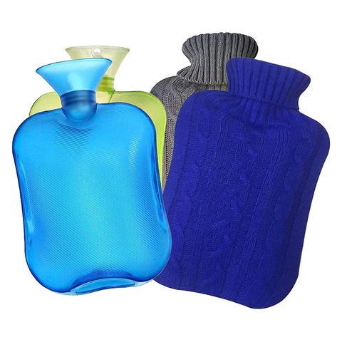 Hot Water Bottle Large 1.8L Rubber Hot Water Bag - Blue