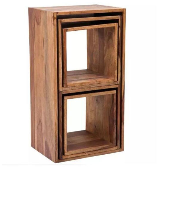 Custom Design Five Cubes Wood Shelves, Small Farmhouse Style Bookcase