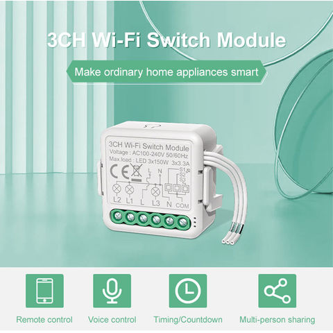 DIY Mini Smart Light WiFi Switch Wireless Remote Control Smart Home Breaker  Tuya Smart Life APP Works With Alexa And Google Home