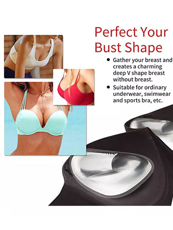 iziromantic Women Bra Silicone Inserts Strapless Backless Invisible Breast Push Up Pads 